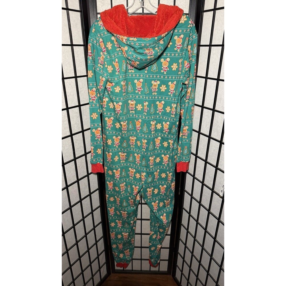 Disney Parks Christmas Gingerbread Pajamas Adult One Piece Sz Small Holiday - Picture 9 of 11